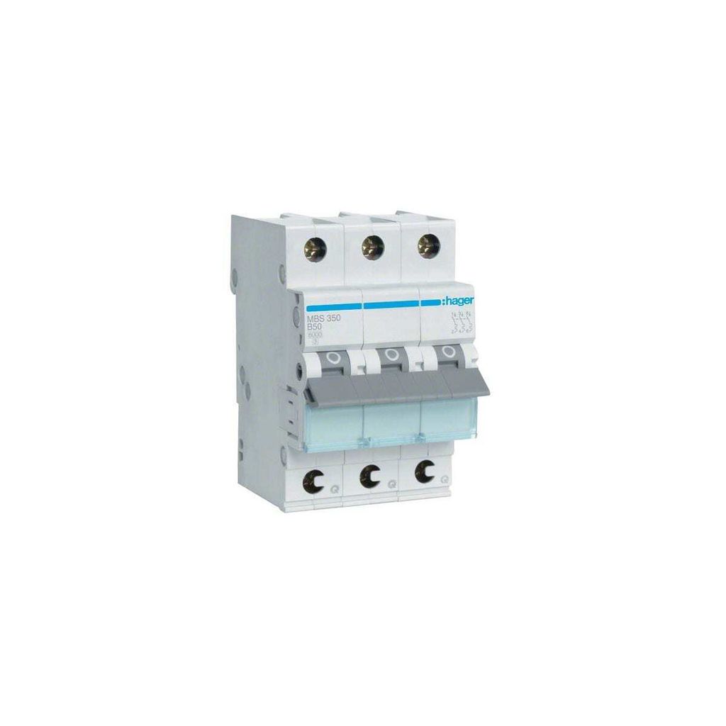 HAGER MBS350 Leitungsschutzschalter 3polig B50A 6kA QC 3M