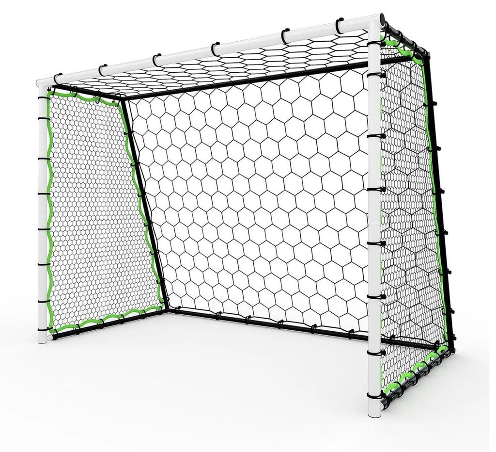 Fußballtor Garten - 7x5 ft (ca. 213x152 cm) Trainingsnetz - Metallrahmen - Pop-up Rebounder - Tragbar - Nylonnetz
