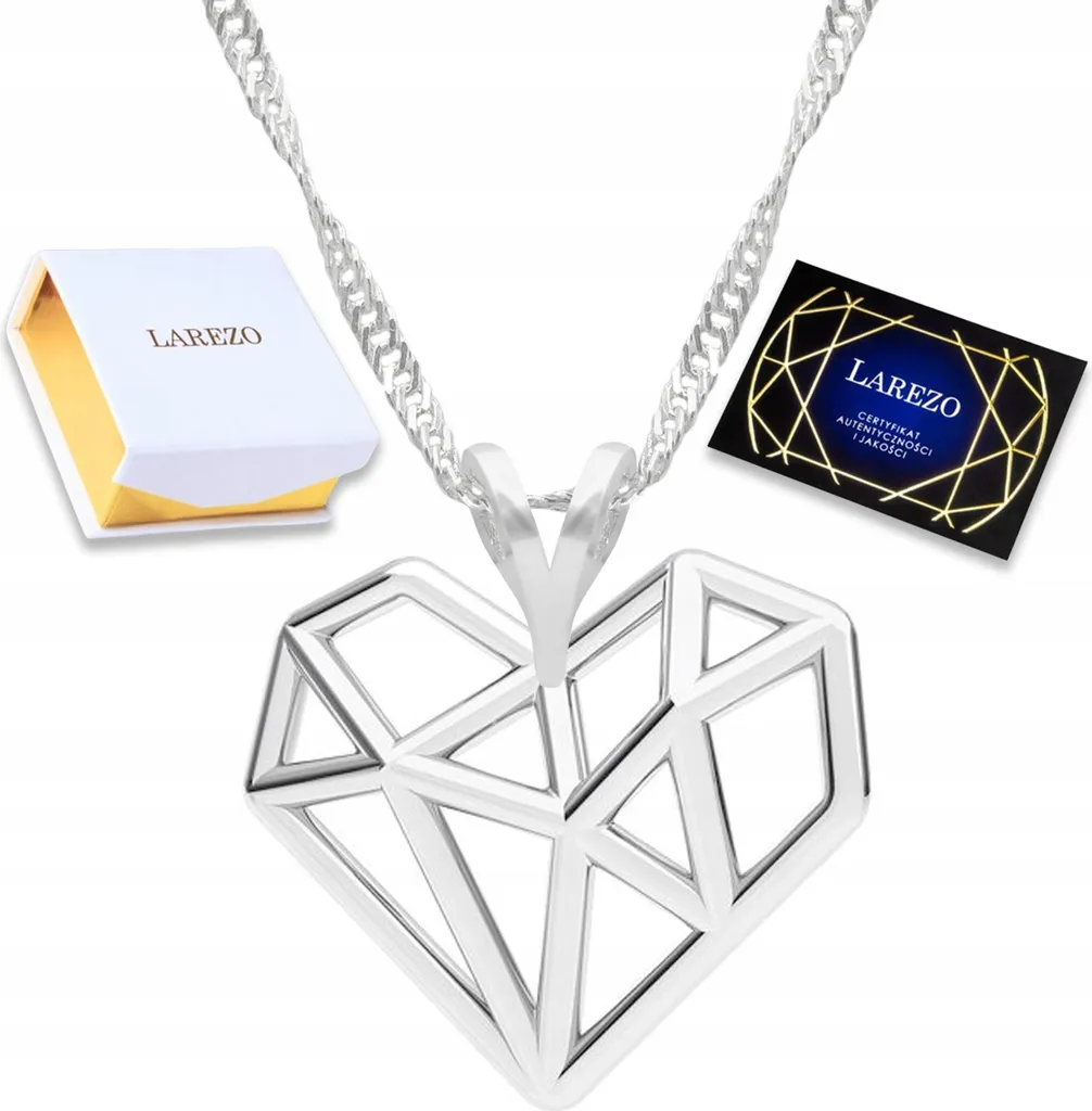 Collana Cuore Traforato Argento 925 Sterling - Gioiello Lucido Donna - 1