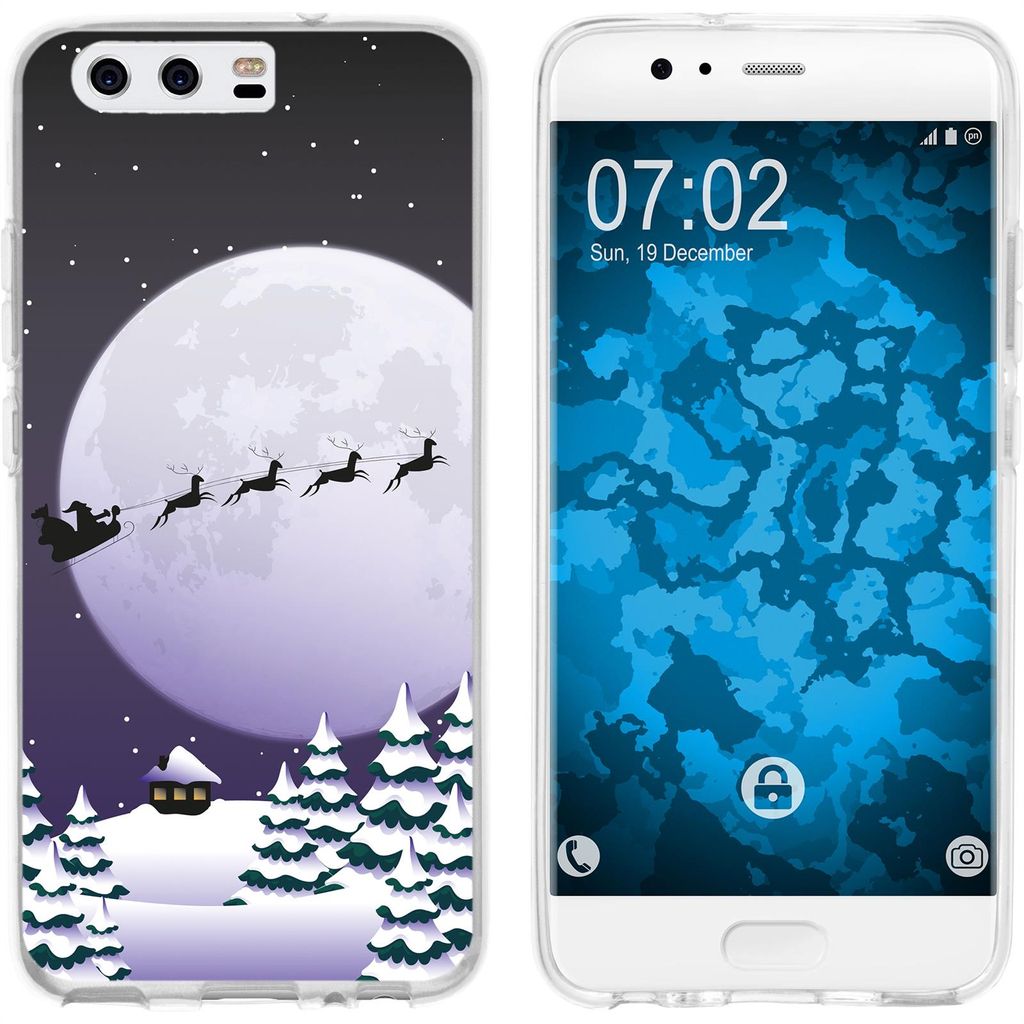 PhoneNatic Case kompatibel mit Huawei P10 Plus Silikon-Hülle X Mas Weihnachten Santa - Night M5