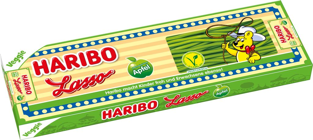 Haribo Lasso Apfel veggie mit Apfelgeschmack und Konfektfüllung 3500g