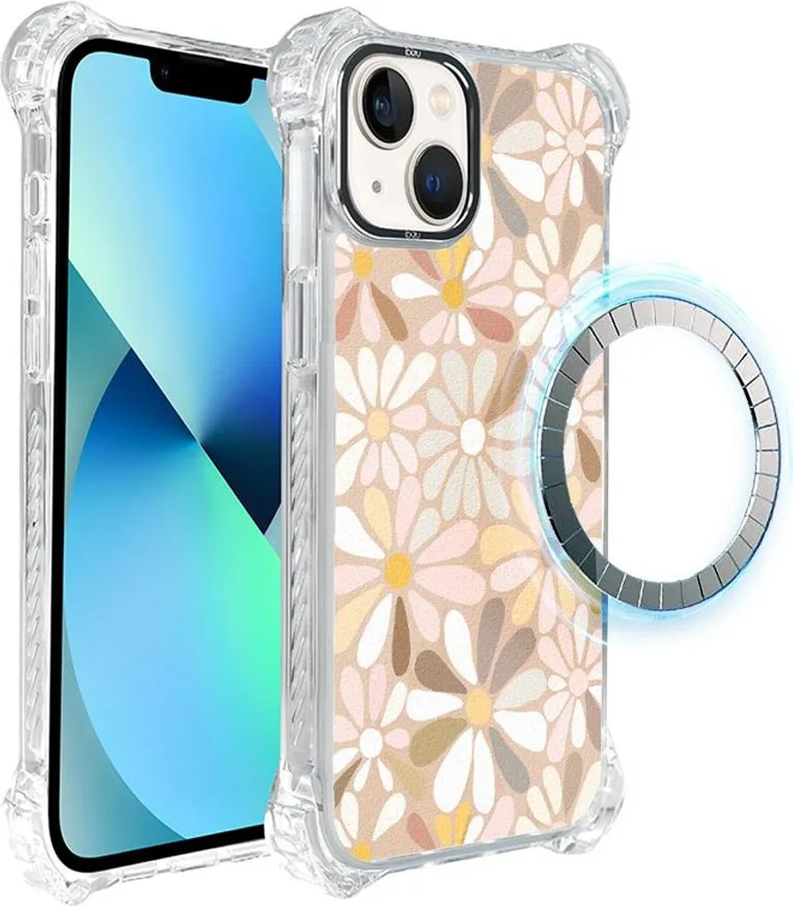custodia iPhone 13 IBIZU DropGuard Ultra con MagSafe, boho, fiori vintage