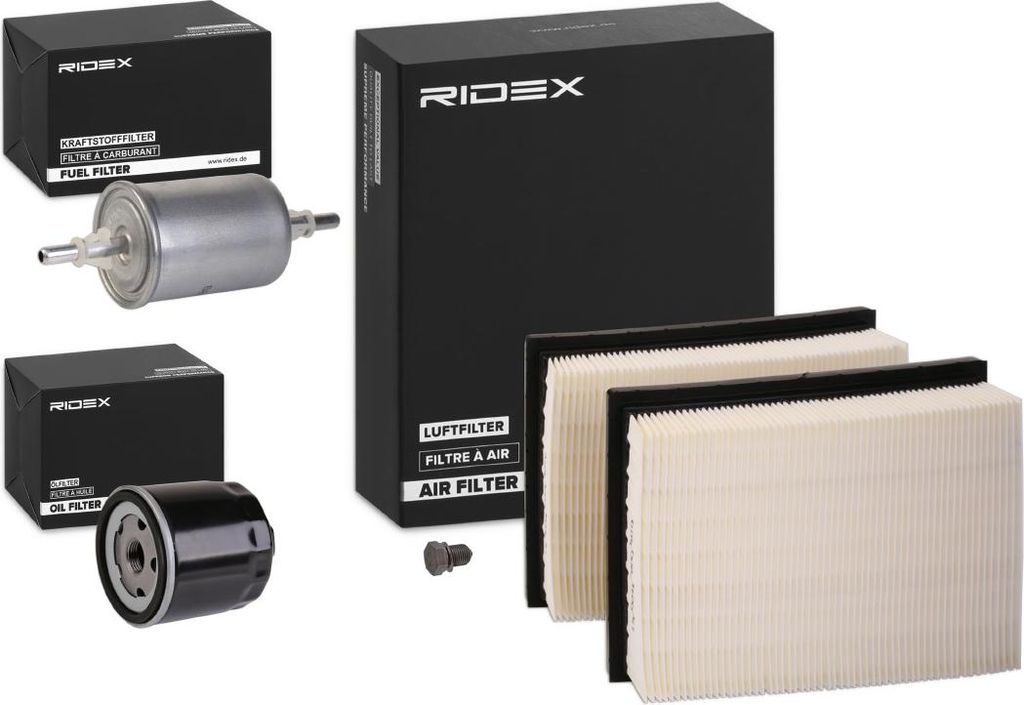RIDEX Filterset Inspektionspaket Filtersatz für VW Lupo (6X1, 6E1) POLO (6N2) Polo Schrägheck (6N1) Polo Classic (6V2) Polo Variant (6V5) für SKODA