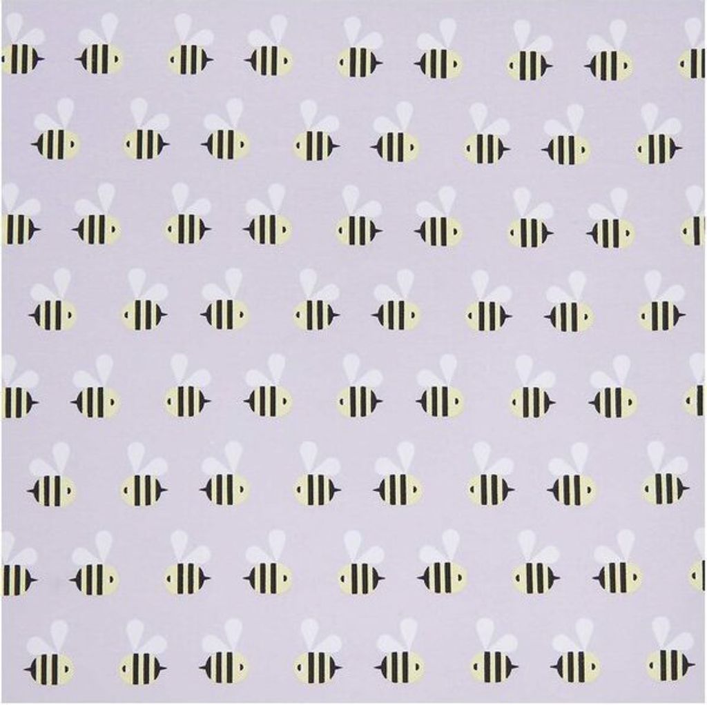 Rico Design Jerseystoff Stoffabschnitt Bienen flieder gelb 80x100cm