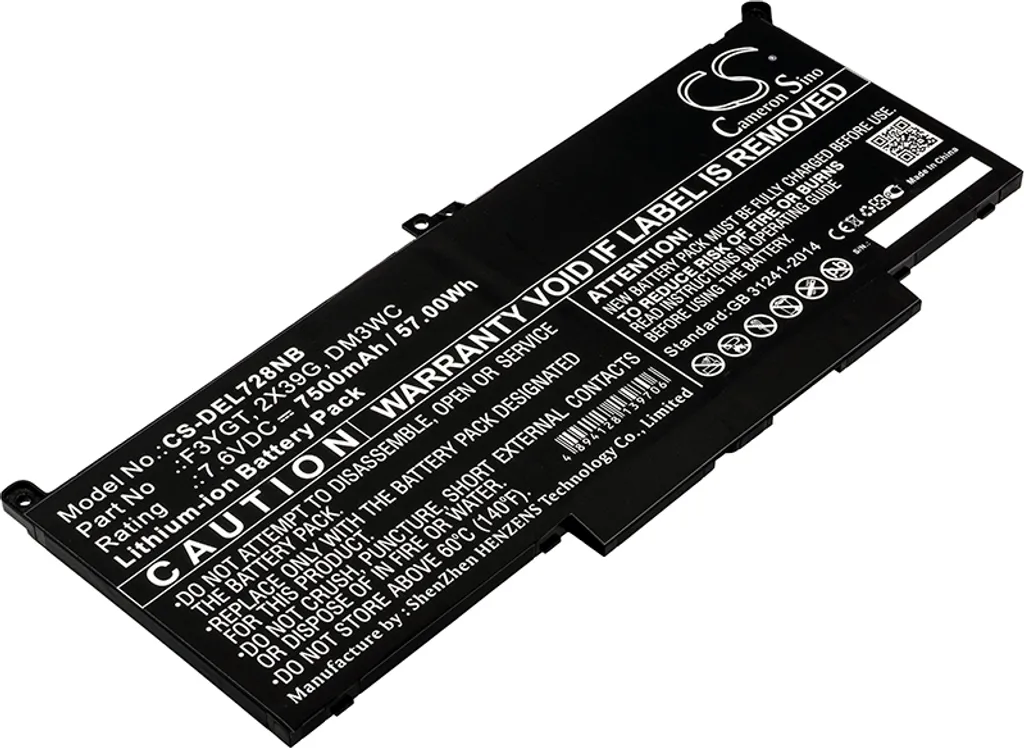 Batterie Ordinateur Portable DELL Latitude 12 7000 7290 - TECHTEK 7.6V