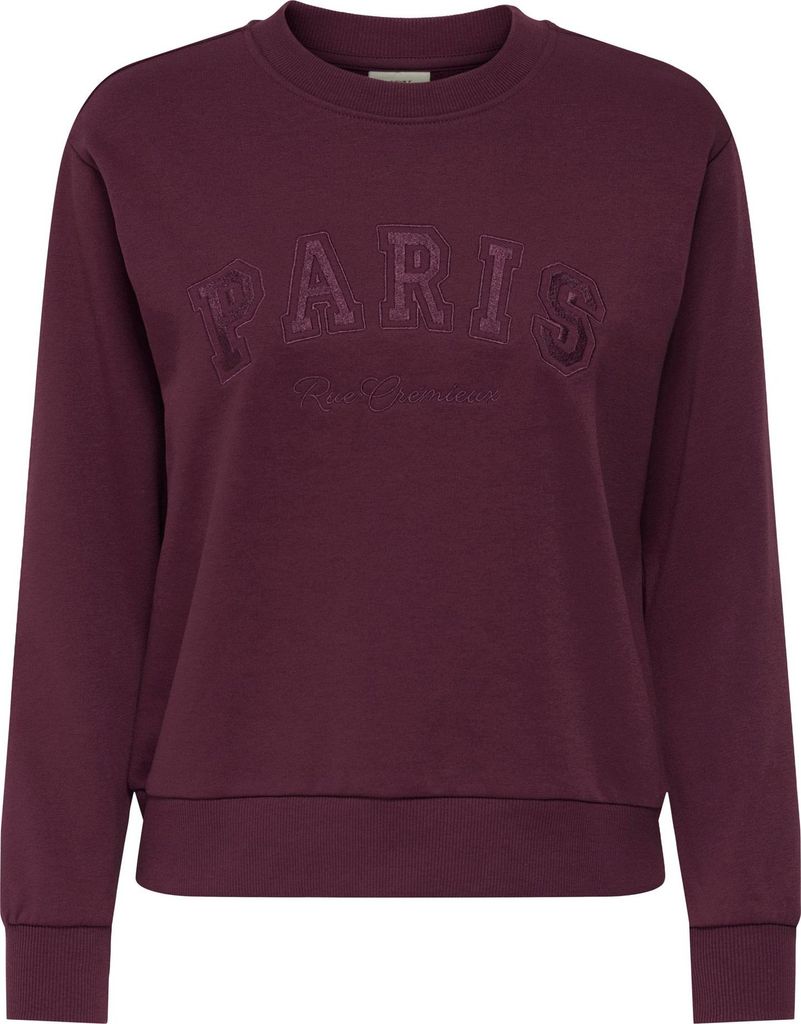 JDYPARIS L/S EMB SWEAT JRS NOOS Maroon Ban L