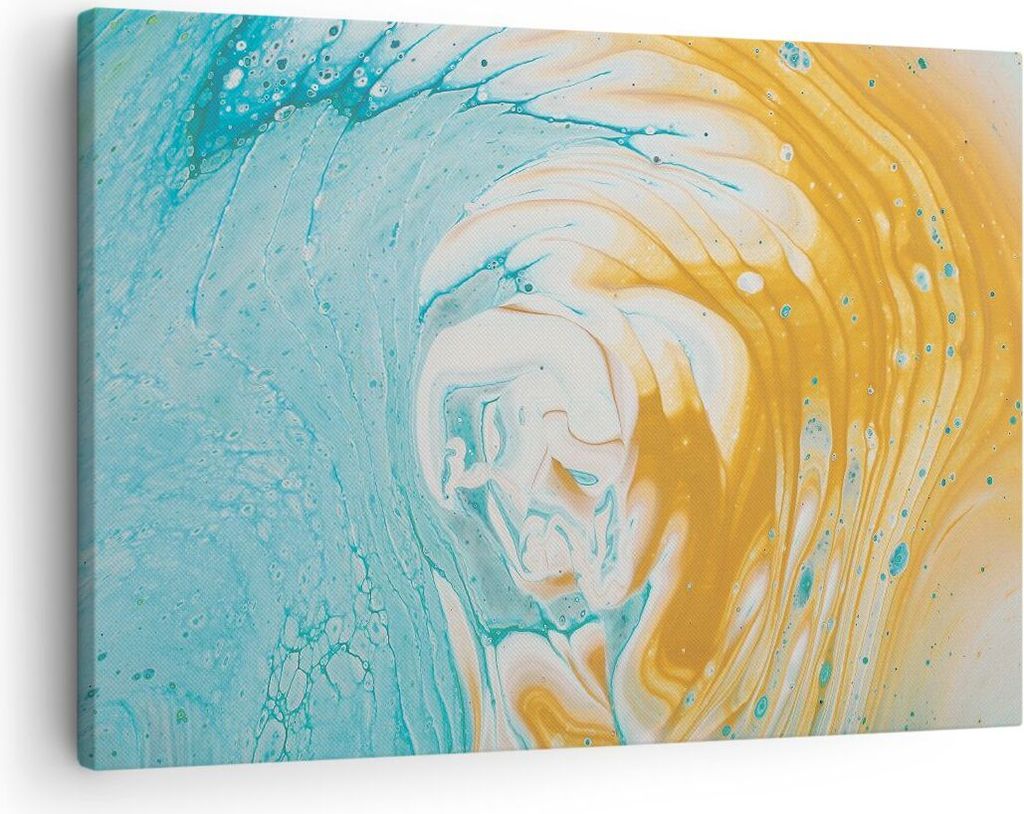 Bild auf Leinwand - Leinwandbild - Einteilig - Abstraktion verschüttet Farben - 70x50cm - Wand Bild - Wanddeko - Wandbilder - Leinwanddruck - Bild...