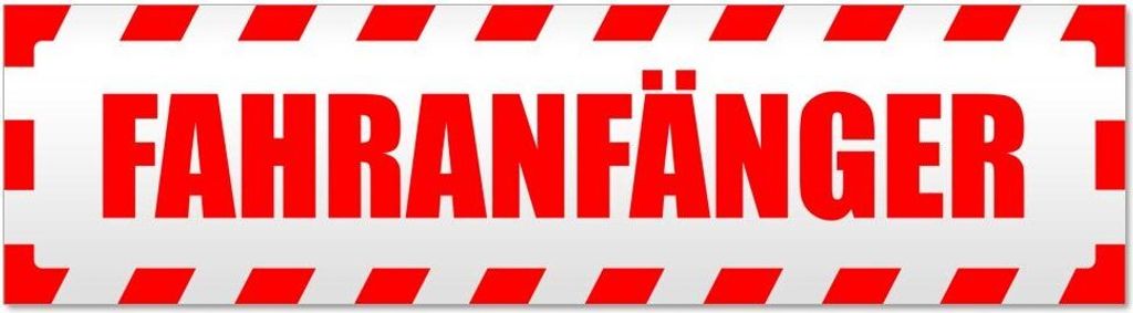 Kiwistar Fahranfänger gestreift Magnetschild Schild magnetisch - 60cm Rot - Magnetfolie für Auto PKW Kfz