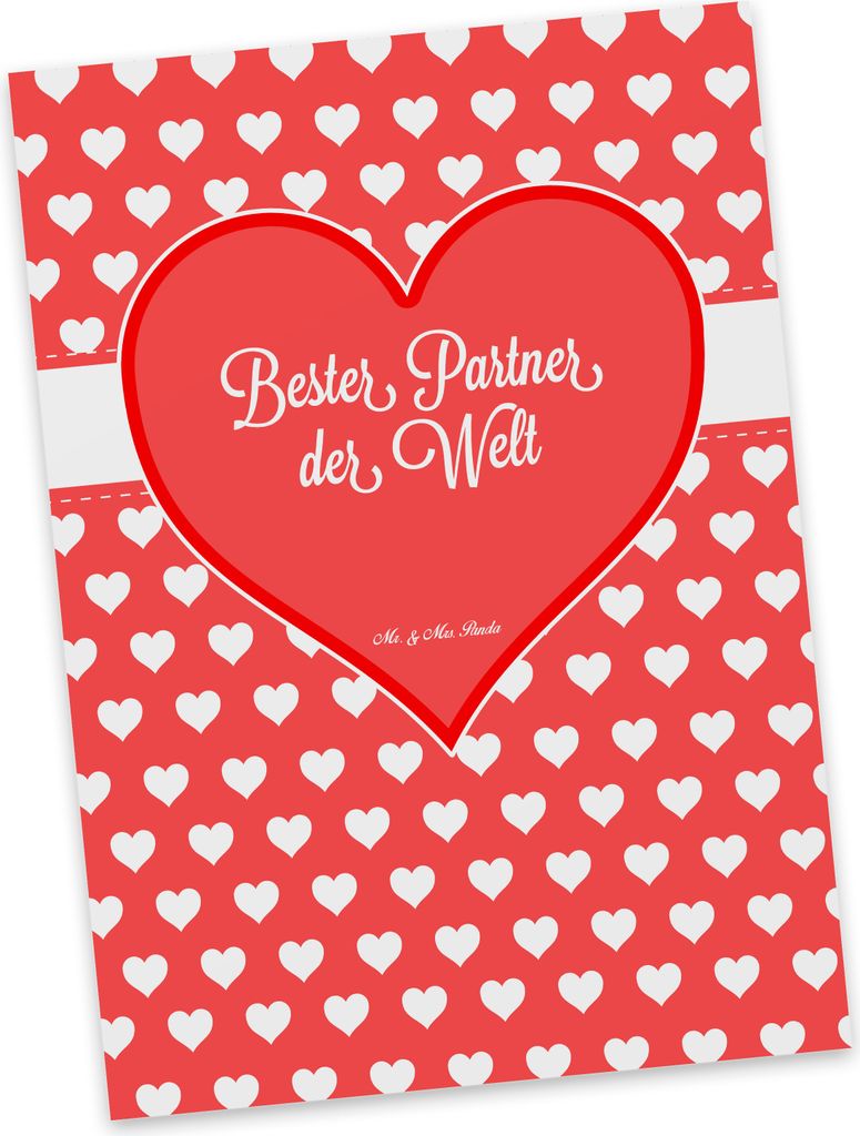 Mr. & Mrs. Panda Grußkarte Partner - Geschenk, Ansichtskarten, Ehefrau, Liebe, bildkarte, Postkarte, Ansichtskarte, Postkarten, Lebensgefährte, E...