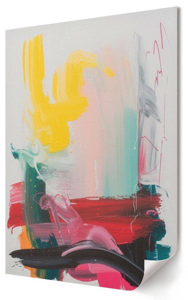 Farbenfrohe Abstraktion- Kunstdruck A1 (59x84 cm) - Ausdrucksstark, modern- Wandbild für Wohnzimmer Schlafzimmer & Flur, Modernes Poster Wanddeko,...