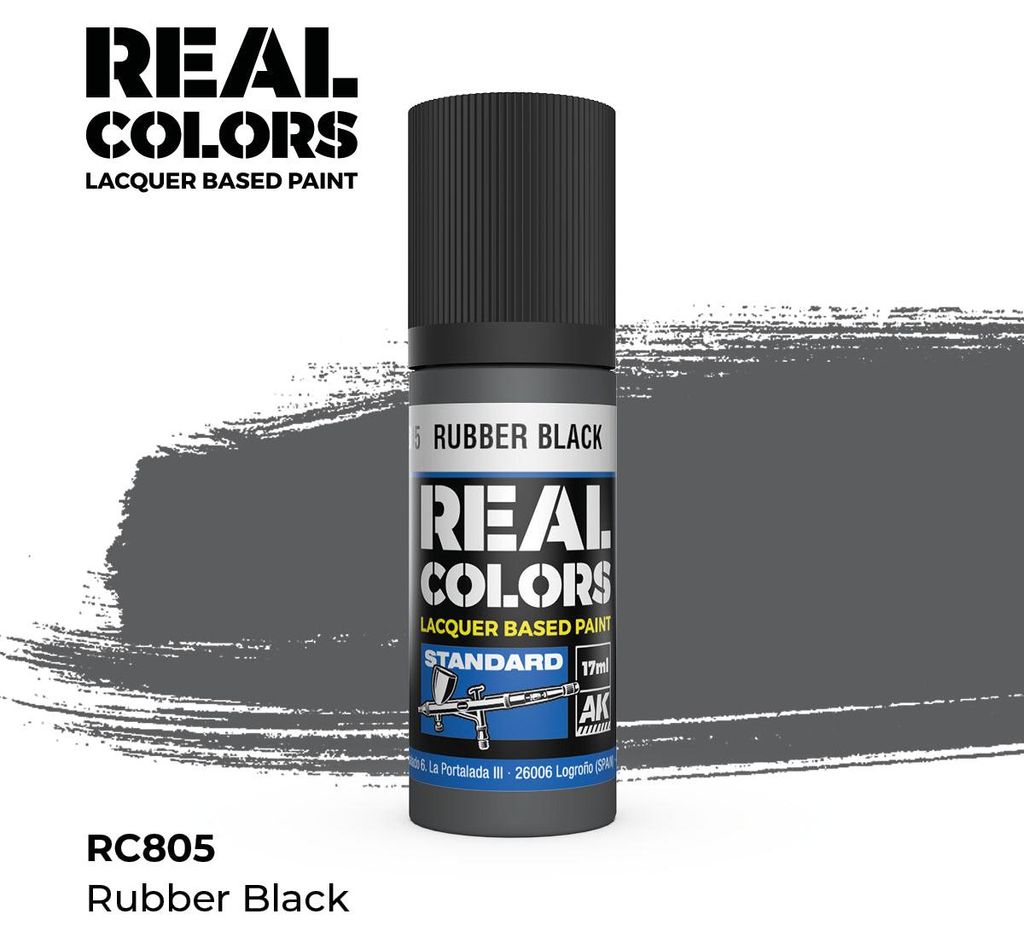 AK Interactive RC805 - Rubber Black 17 ml. - Neu