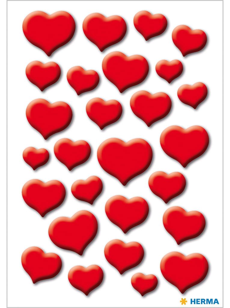 Herma Stickers MAGIC Love Coeurs rouges Stone 1 feuille Image du produit 