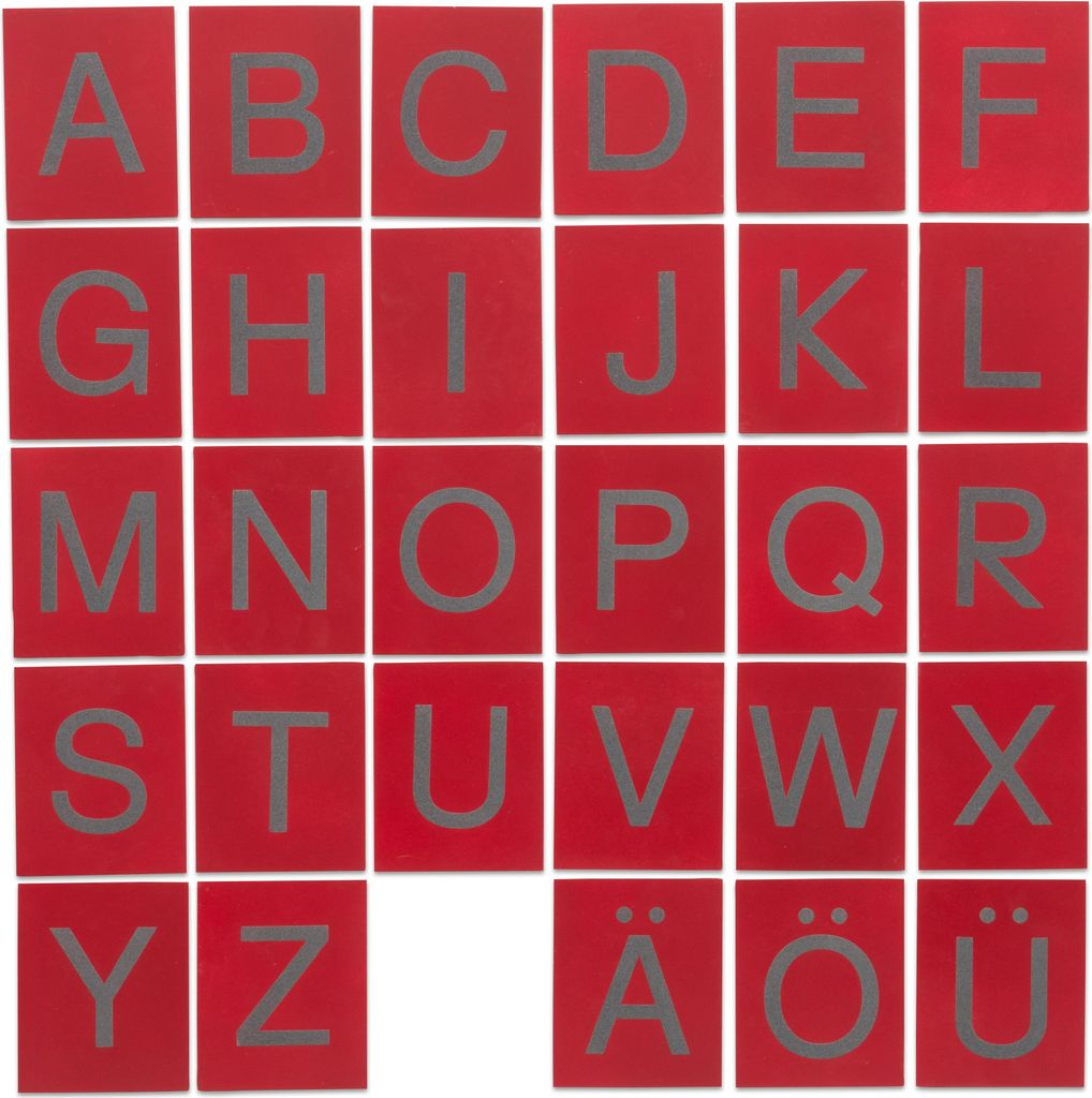 Betzold Fühl- und Tastplatten Groß- und Kleinbuchstaben, Fühlbuchstaben für Sinnesförderung, Box zur Aufbewahrung: Nein, Ausführung: Großbuc...