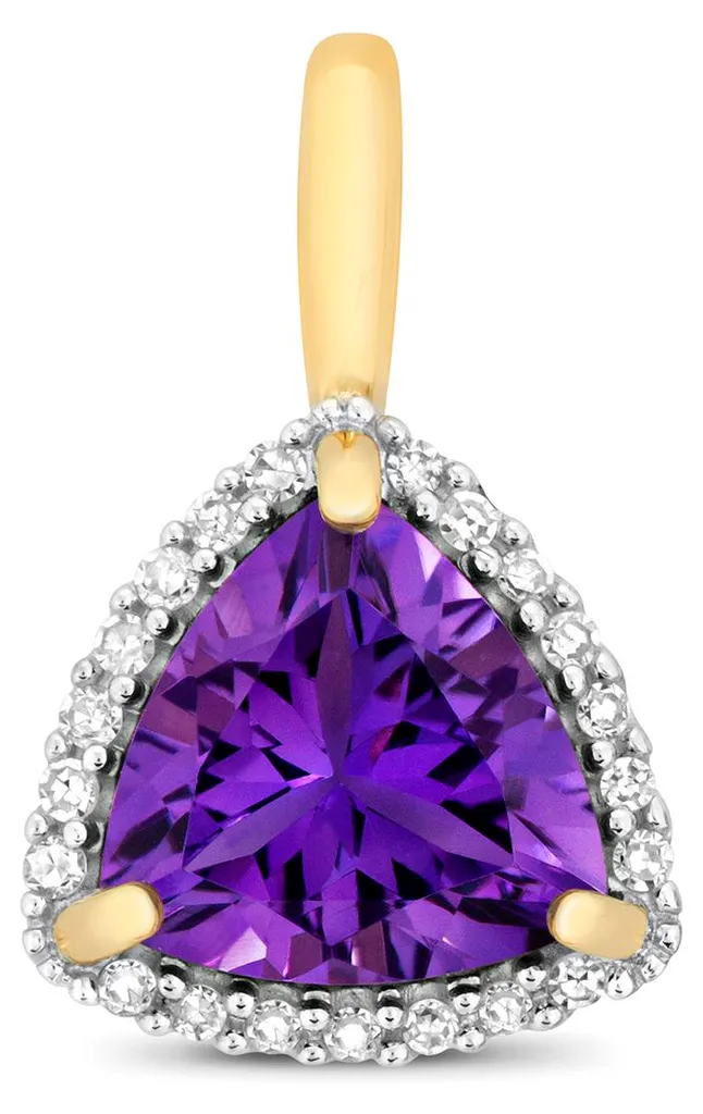 Bijou Durable en Or 375 et Améthyste : Pendentif Diamant Anti-Terni