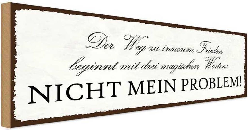 vianmo Holzschild 10x27 cm Weg zu innerem Frieden beginnt Dekoration