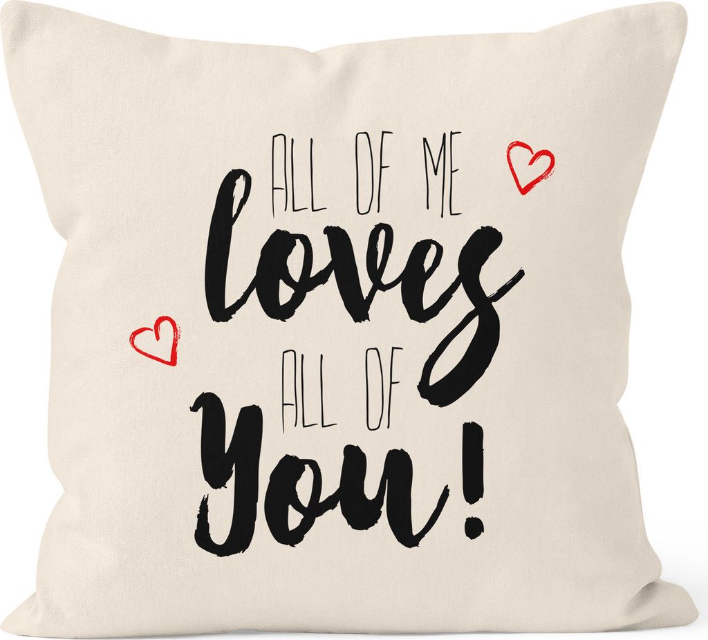 Kissenbezug all of me loves all of you 40x40 Baumwolle MoonWorks natur unisize