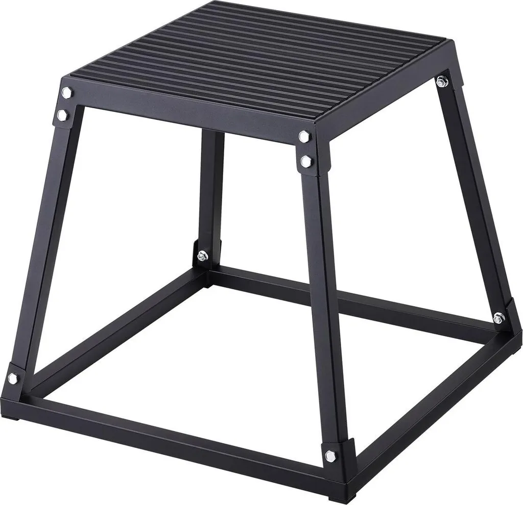 Boîte de saut pliométrique 18 pouces en acier noir pour gym à domicile