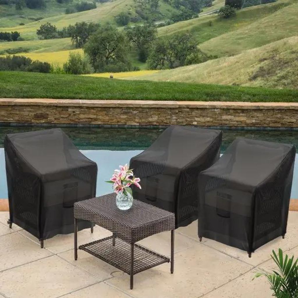 Gartenstuhl-Schutzhülle - 2er Set 91x71x120 cm - Wasserdicht - UV-Schutz - Staubdicht - 100 % Polyester - Weiß