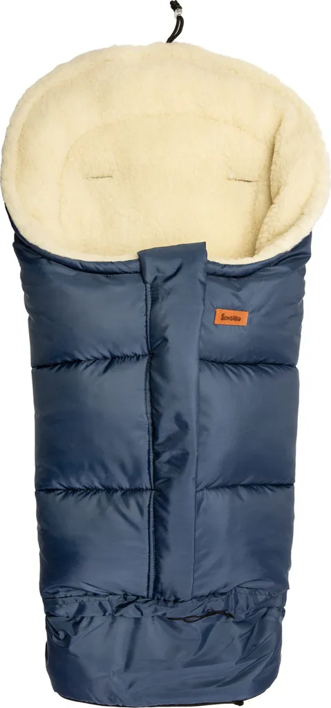 Chancelière 3en1 bleu en laine épaisse - Protection thermique poussette
