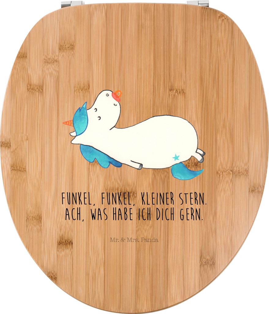 Mr. & Mrs. Panda Klo-Deckel Einhorn Schnuller - Transparent - Geschenk, Klobrille, klo deckel, WC Sitz, Mama, Unicorn, WC-Sitz, Geburt, Einhörner,...