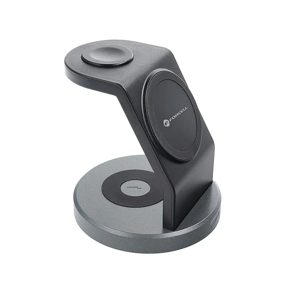 FORCELL Solid Mag Chargeur sans fil 3 en 1 15W Station MagSafe Noir