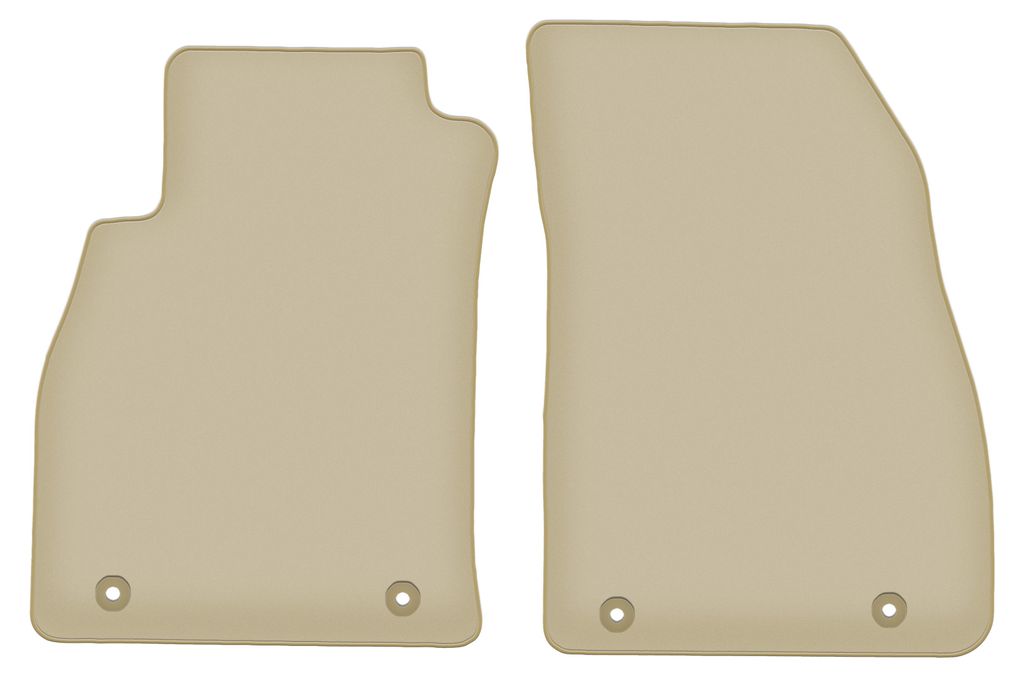 Velours-Fußmatten Vorne PREMIUM beige passend für Opel Insignia A FL (2013-2017, Limousine, Liftback, Kombi) – mit Befestigungen – passgenau