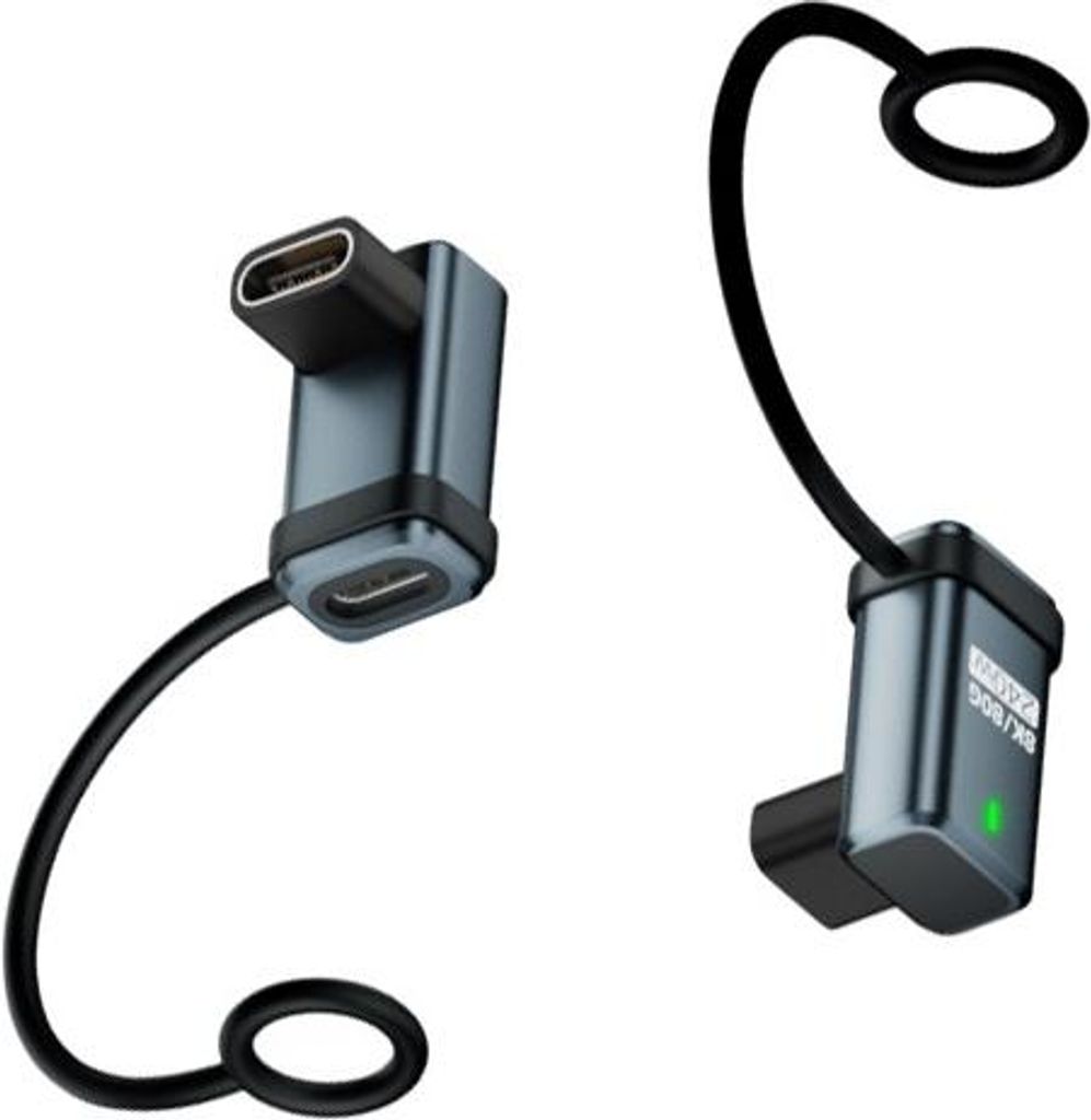 INF 2er-Pack 240W USB-C Buchse auf Buchse Adapter, 120Gbps, Winkelstecker Blau