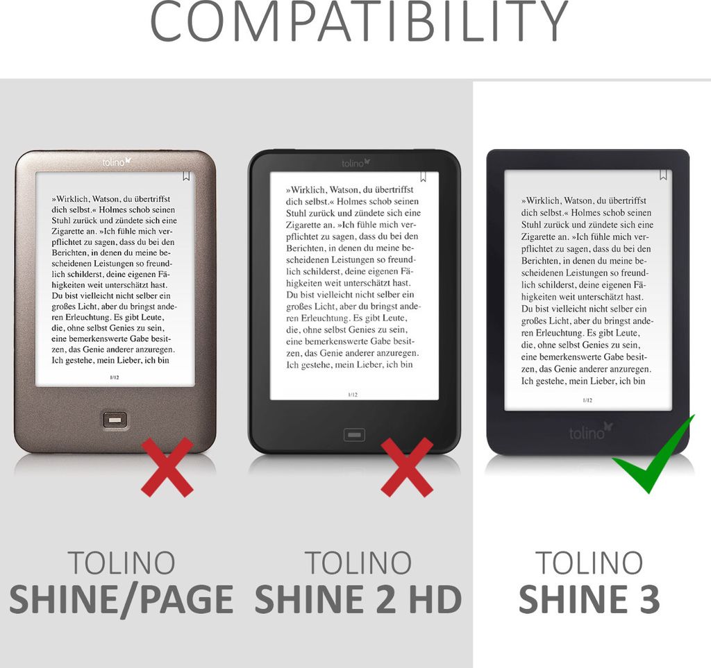 kwmobile Hülle kompatibel mit Tolino Shine 3 Hülle - Produktbild 6