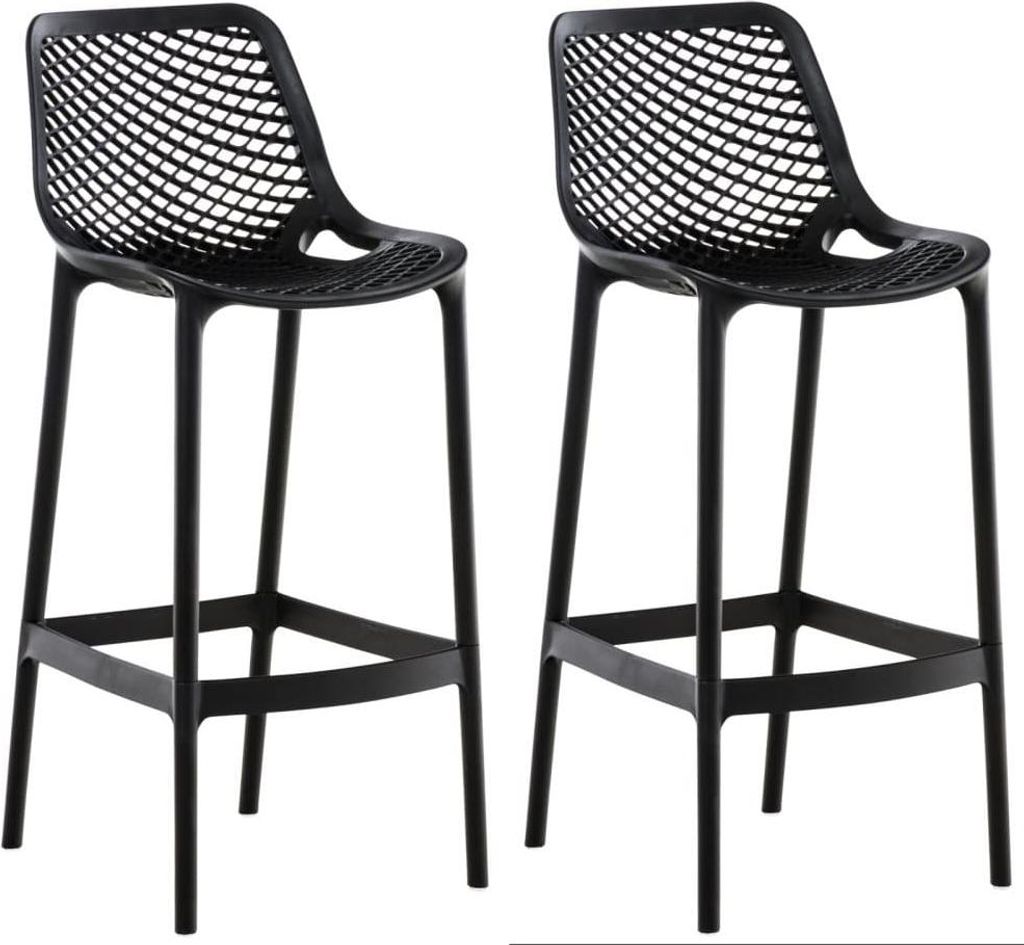 Set mit 2 Outdoor-Barhockern – Barhocker – Wasserabweisende und UV-beständige Farbe: Schwarz