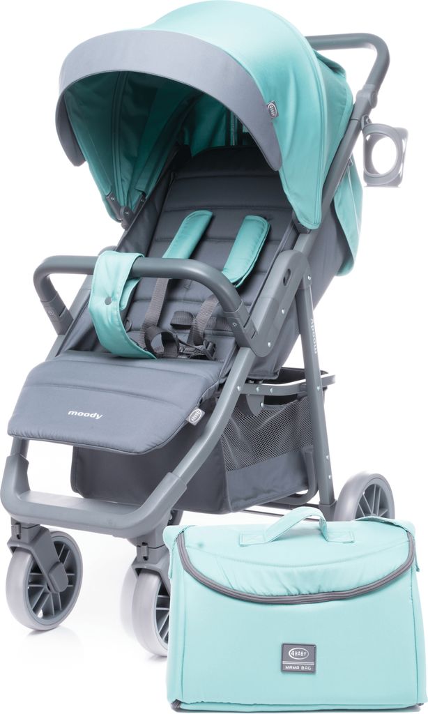 4Baby | Kinderwagen - Buggy Kinderwagen - Aqua - Multifunktional - 5-Punkt Sicherheitsgurt - Einkaufskorb - bis zu 22 kg - Moody Limited Edition