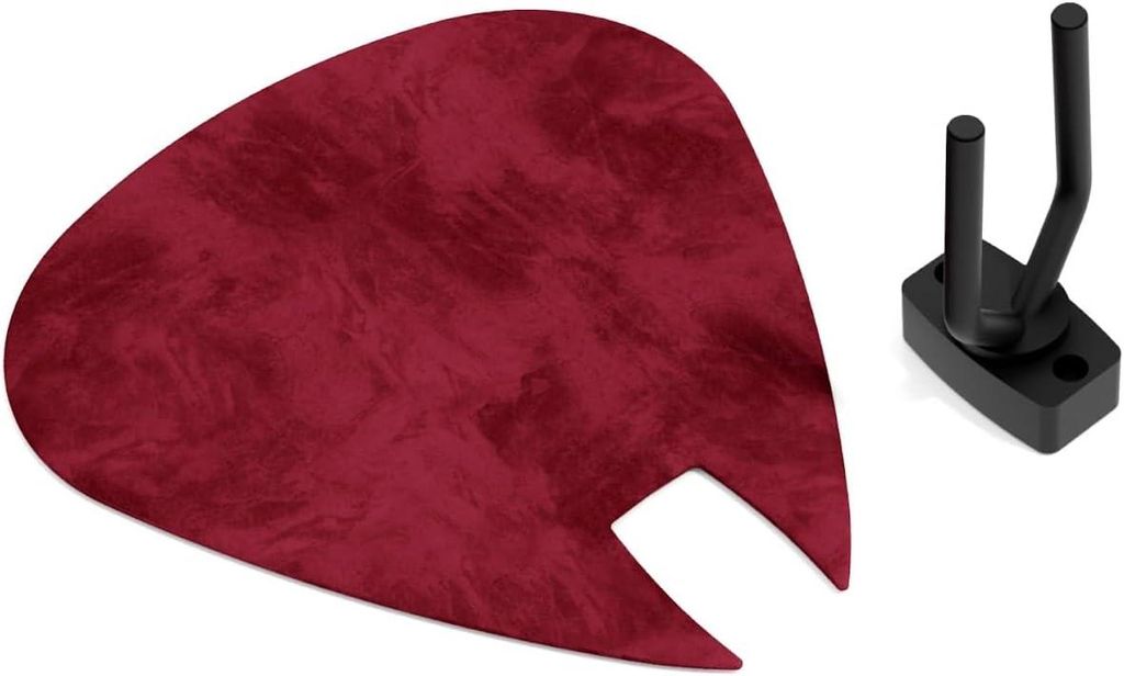 Gitarrenplektrum-förmiges Akustik-Wandpanel | Passend für Fender, Gibson, Ibanez, PRS | Samt-Akustikset mit Halter [Bordeaux |PICK-Small (230×27...