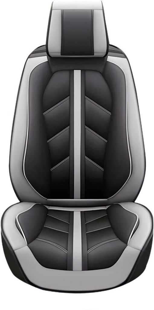 Universelle Auto Sitzbezüge Kunstleder Schwarz Grau – Vollschutz Autositzbezug für PKW, SUV & Transporter – Wasserfest, 4-Jahreszeiten Auto S...