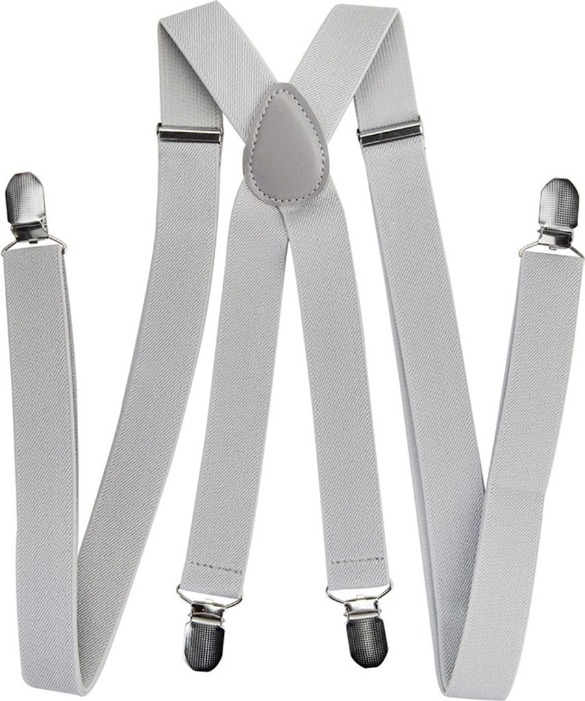 axy Herren Hosenträger 2,5cm-Lichtgrau breite mit 4 Stabile Clips X-Form länge verstellbar Hochzeit-Business Outfit