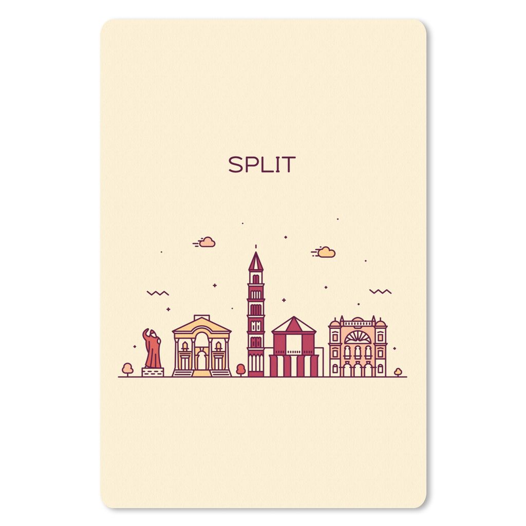MuchoWow Mauspad Mousepad Split - Kroatien - Skyline 18x27 cm - Mousepads - Maus Mat - Pad - Mausunterlage