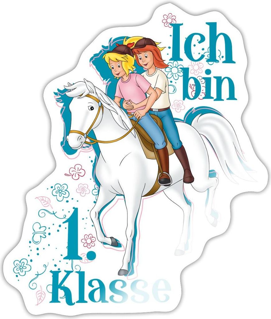 Spreadshirt Bibi und Tina Ich Bin 1. Klasse Sticker Produktbild 
