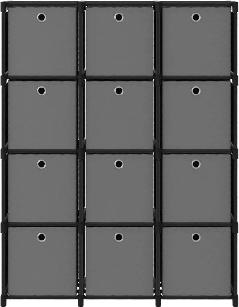 Libreria Modulare SYFAX™ 12 Cubi Nera 103x30x141 cm - Organizer Tessuto
