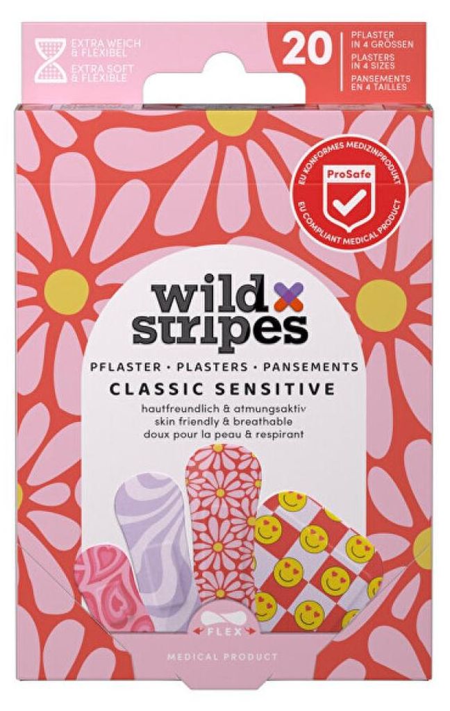Wild Stripes Pansement Classic sensitif Pastel Fun 20 pces Image du produit 