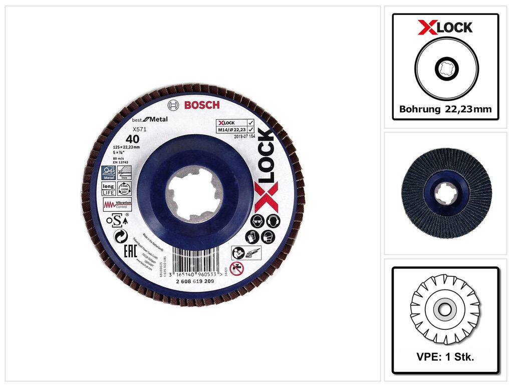Bosch X571 X-LOCK Disco lamellare Best for Metal / Immagine del prodotto 