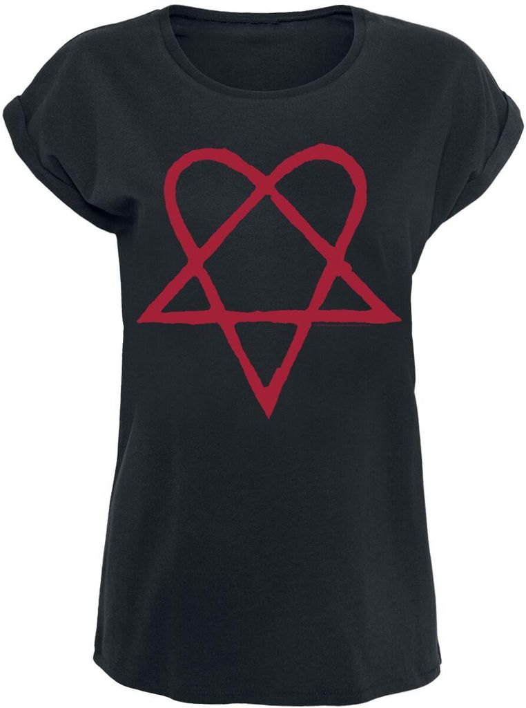 HIM T-Shirt Damen Dark Red Heartagram schwarz 4XL