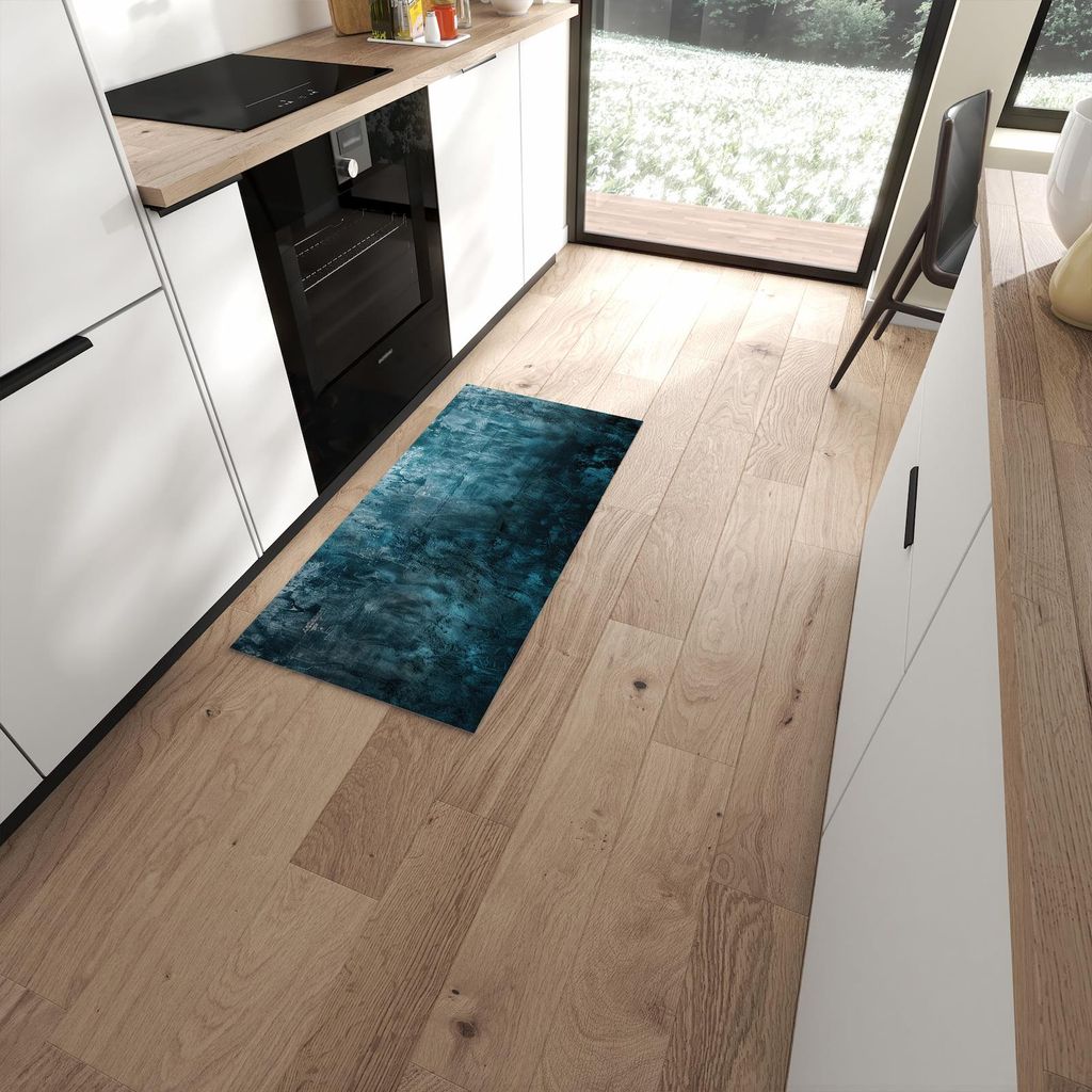 Küchenteppich 60x120cm rutschfest & abwischbar PVC Läufer - Textur Wand Kunst