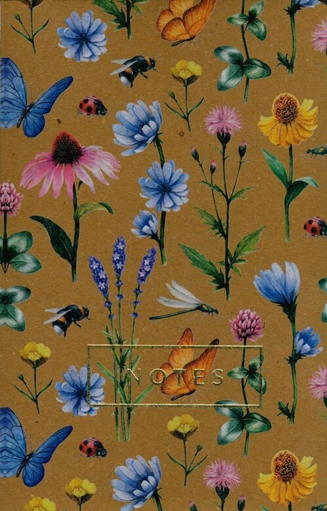 Ökologisches Notizbuch „Wiesenblumen“ mit Linienmuster aus Recyclingpapier