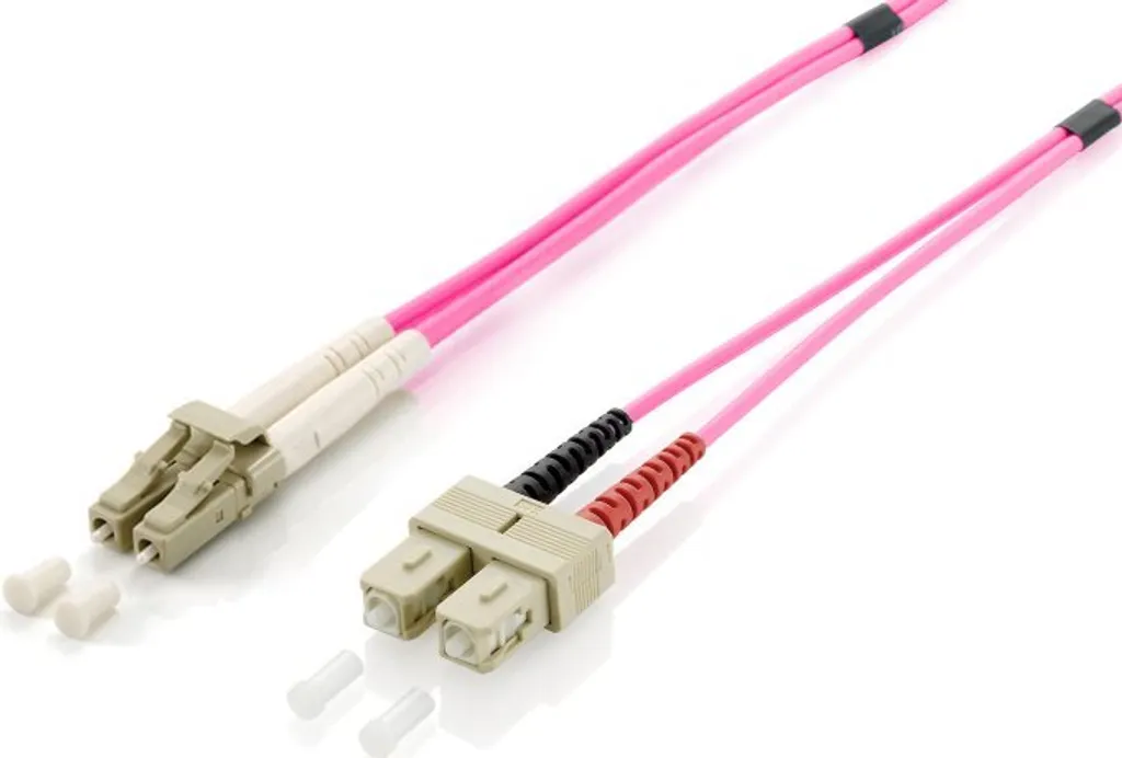 Câble Patch fibre optique OM4 Multimode duplex 20m LC-SC violet