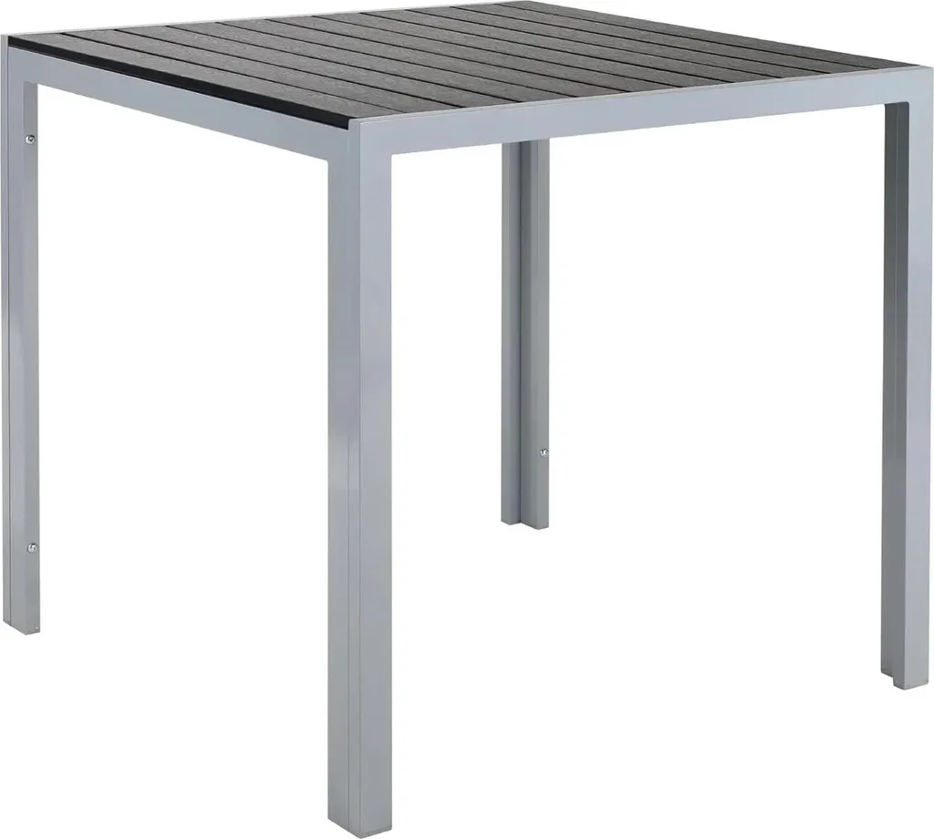 Table de jardin aluminium résistante chaleur et intempéries 75 cm grise