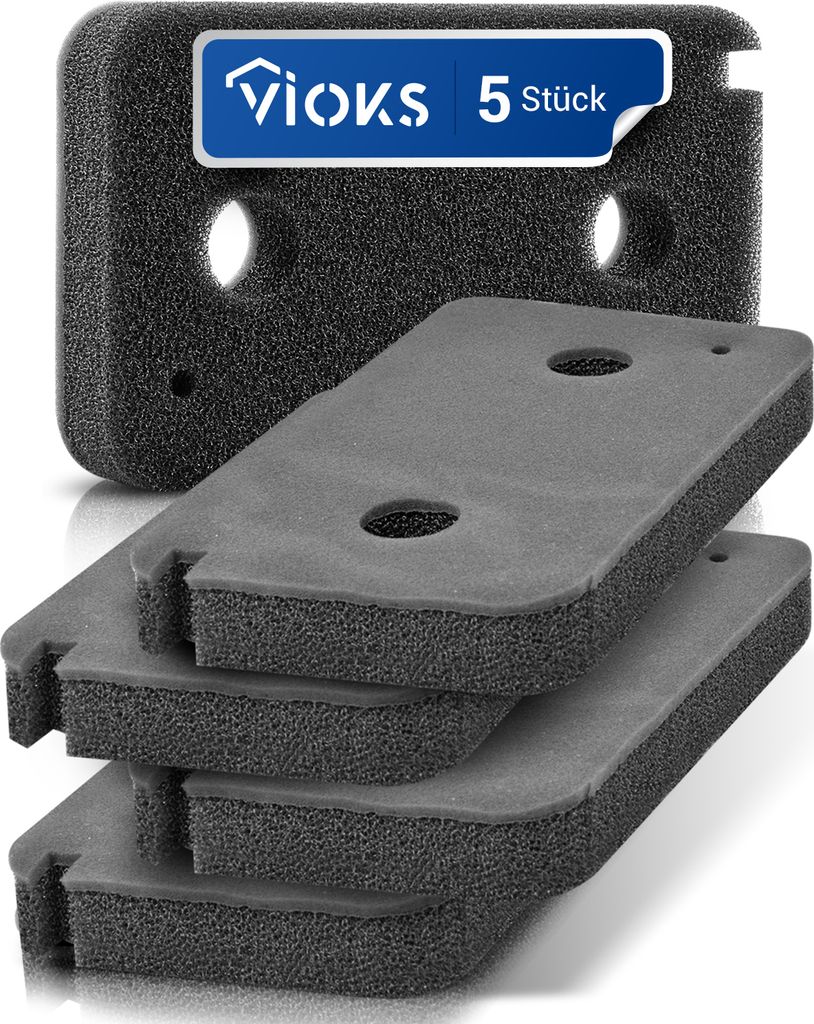 Sockelfilter 5x passend wie Miele 9499230 Schaumfilter für Produktbild 
