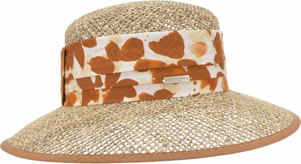 Chapeau de Paille Femme Forme Cloche en Herbe de Mer Naturelle Tressée