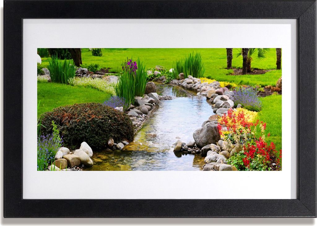 Bild 30x20 MDF-Rahmen Wandkunst Garten Natur See