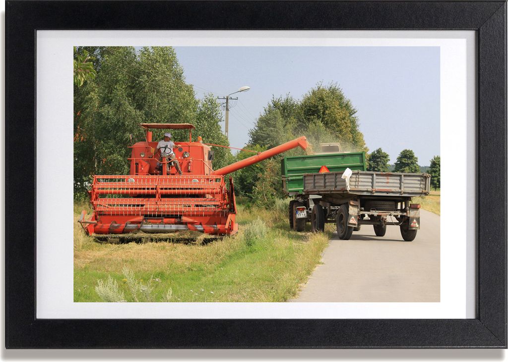 Bild 30x20 MDF-Rahmen, Wandkunst Mähdrescher