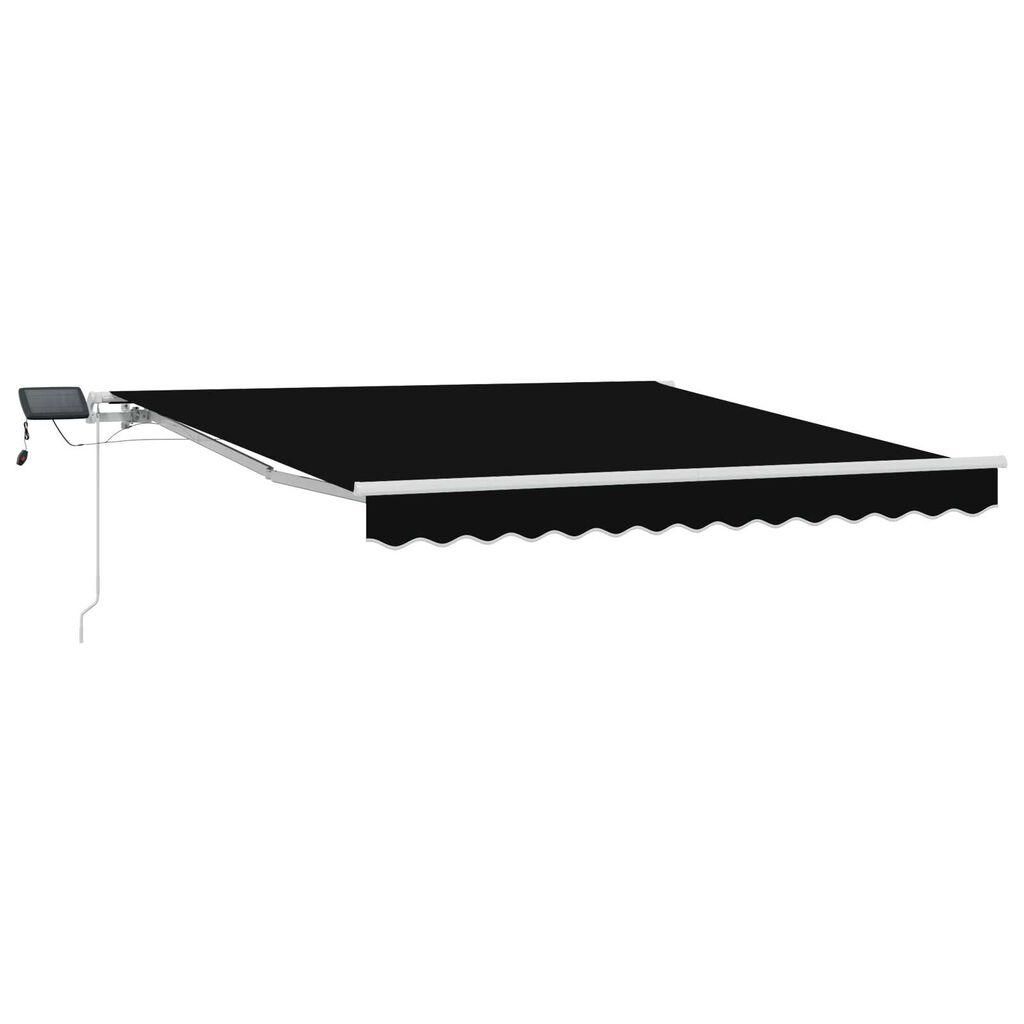 Manuelle einziehbare Markise mit LED Schwarz 300x250 cm