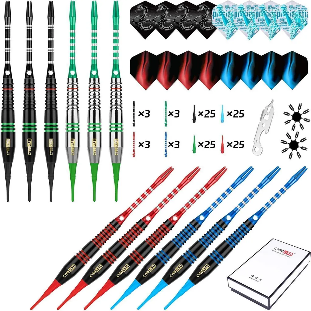 Fléchettes Souples CyeeLife avec 100 Pointes et Vols de Rechange - 6