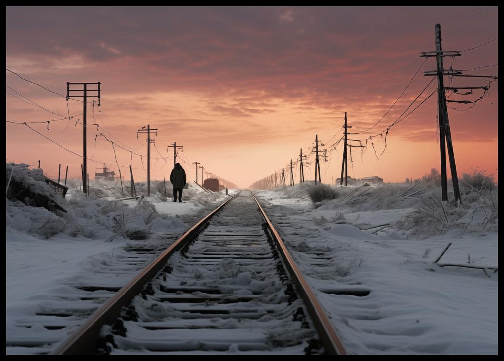 Plakat 84x59,5cm Reisender Winterdämmerung